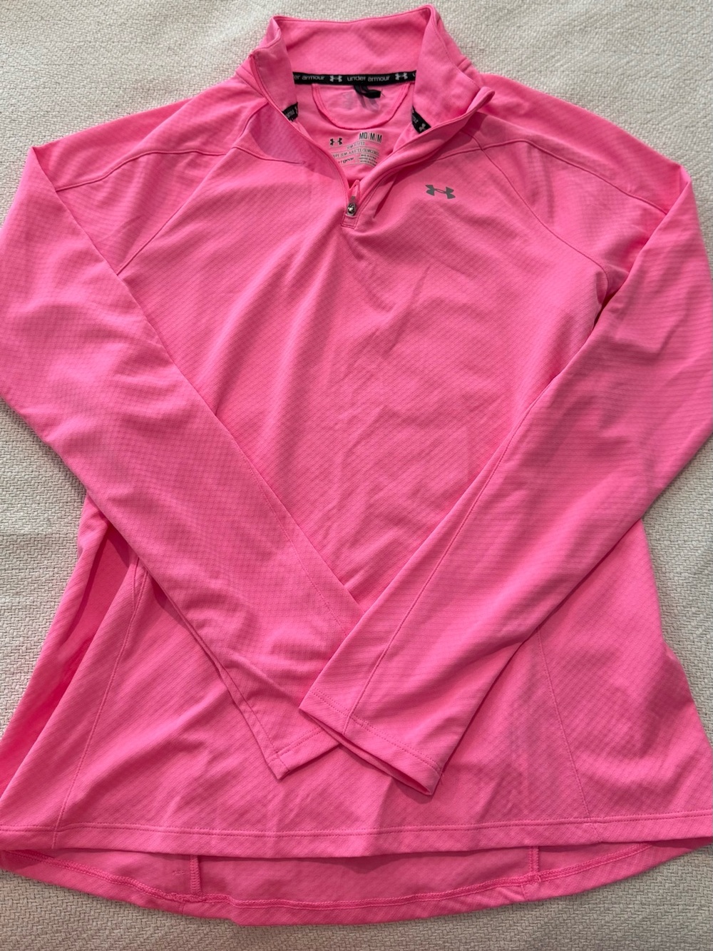 Under Armour Women's Bright Hot Pink Quarter-Zip Long Sleeve Top